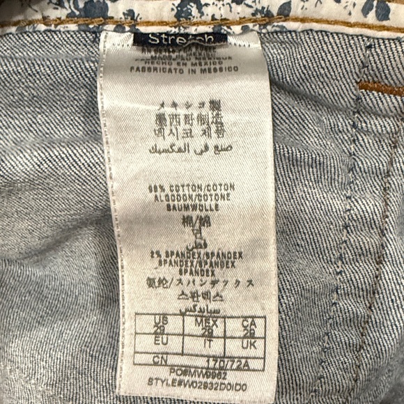 Guess Women's Distressed Dark Blue Denim Shorties - Picture 3 of 3